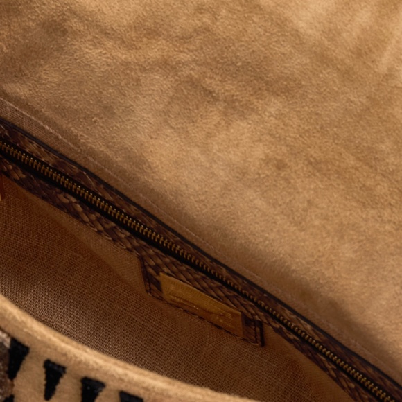 Fendi 2012 Pony Hair Suede Snakeskin Baguette Bag - Picture 3 of 5